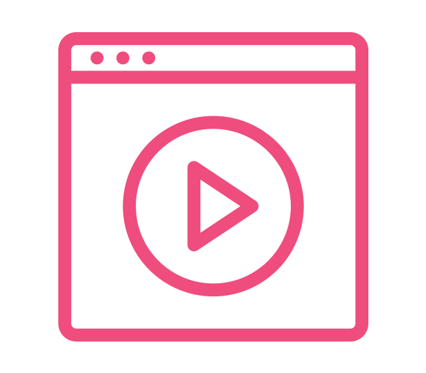 web browser with video play button icon