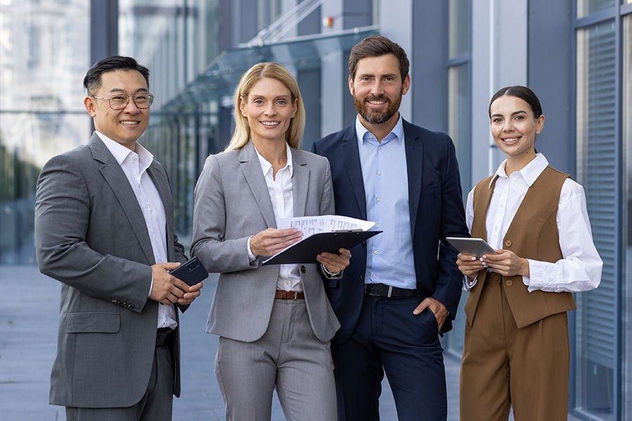 Group of Corporate Investors standing together