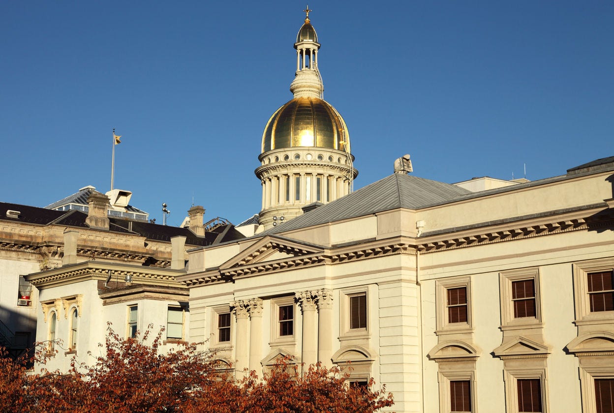 Warm afternoon light on the New Jersey State House