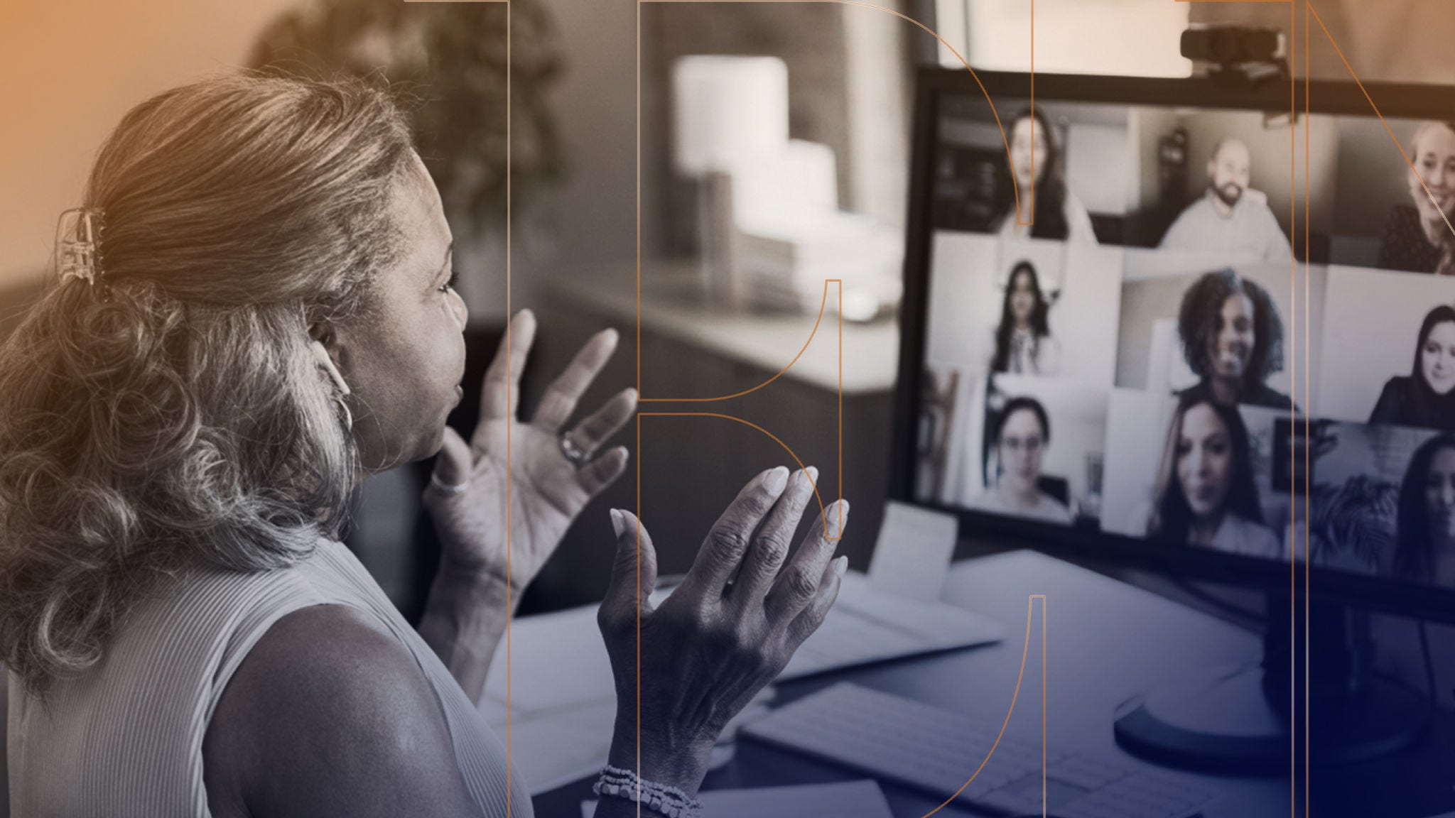 woman on a conference call with colleagues