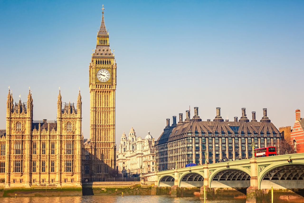 Big Ben and the Houses of Parliament in London.