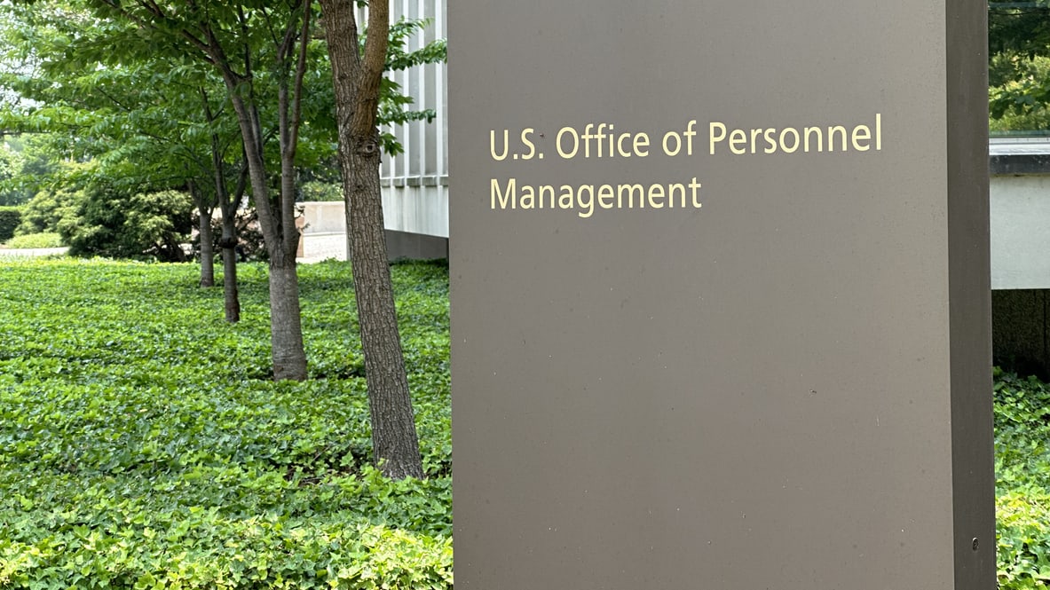 The u s office of personnel management sign.