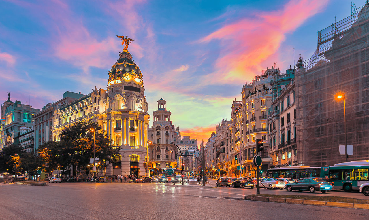 Street intersection in Madrid